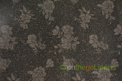 Embossed Floral Lurex Fabric by the Yard | Floral Tinsel Fabric | 60" Wide | 3 Colors |