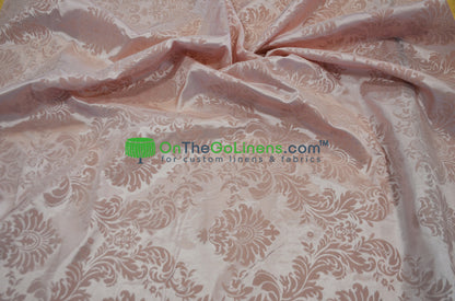 Damask Flocking Taffeta Fabric by the Yard | Flocking Velvet Damask Fabric | 60" wide |