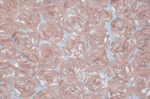 Rosette Satin Bordeaux Fabric by the Yard | Rosette Satin Flower on Mesh Background | Multiple Colors |