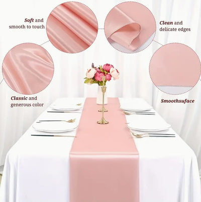 Bridal Satin Table Runners | Multiple Colors |