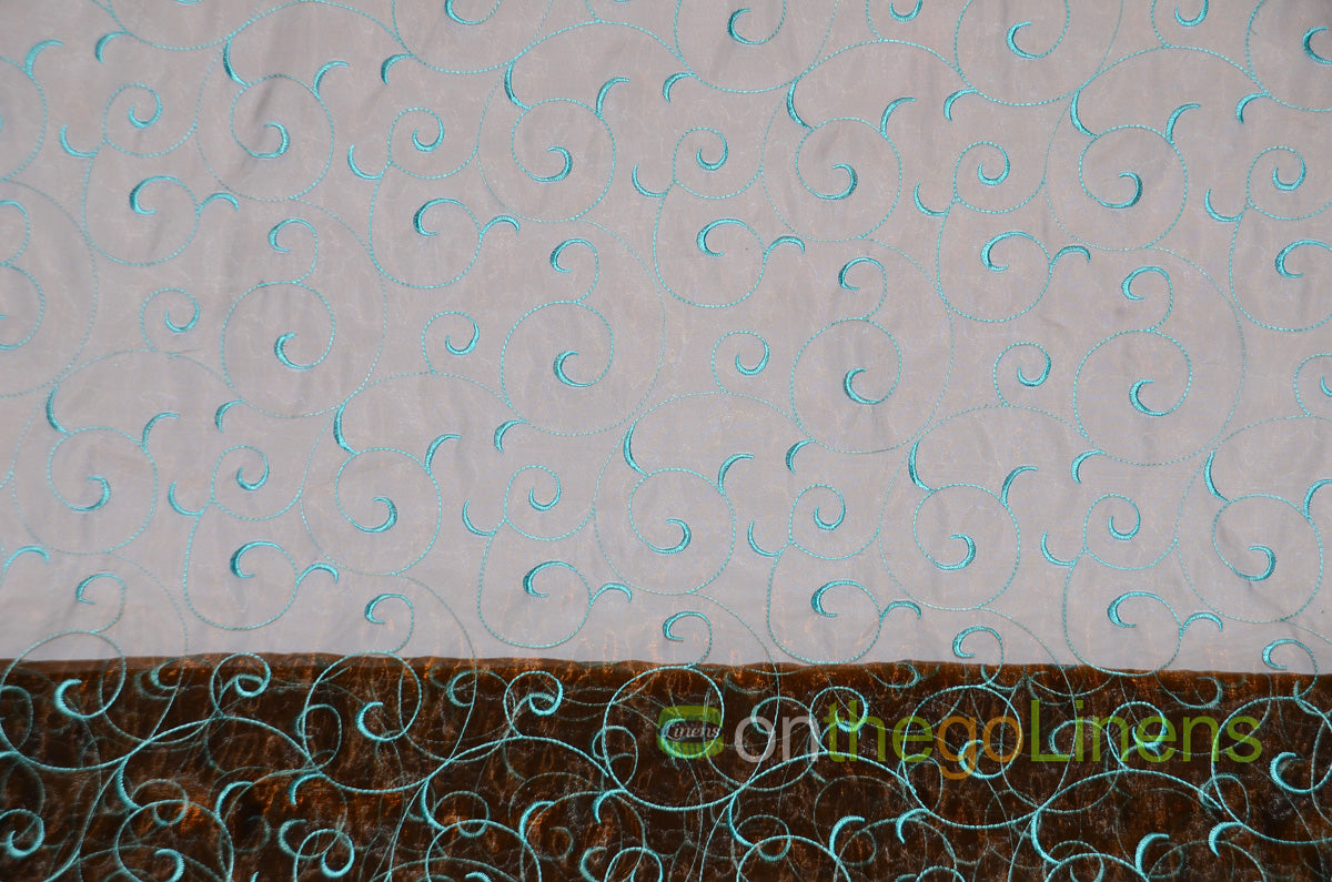 Swirl Organza Fabric by the Yard | Organza Embroidery Fabric | Multiple Colors |