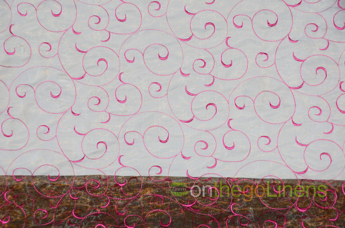 Swirl Organza Fabric by the Yard | Organza Embroidery Fabric | Multiple Colors |