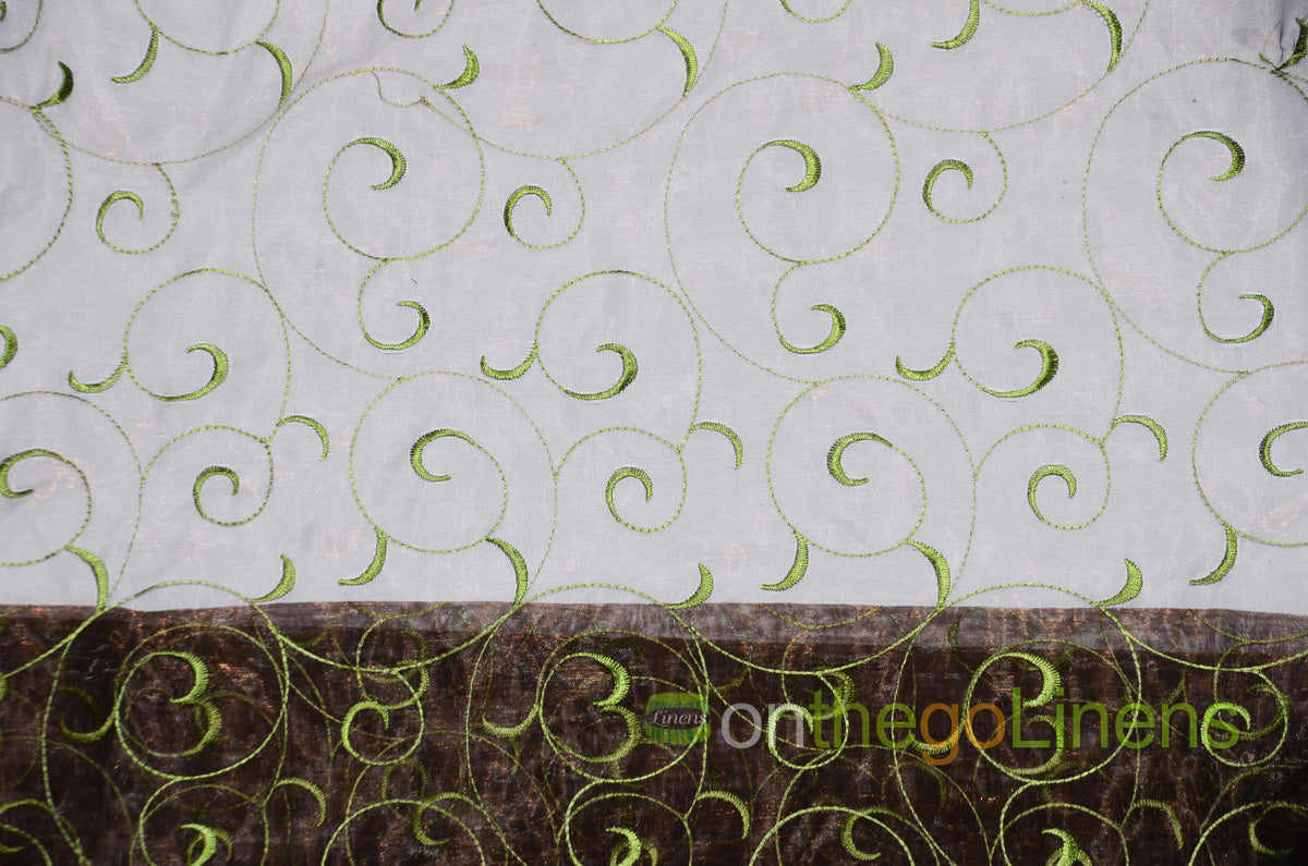 Swirl Organza Fabric by the Yard | Organza Embroidery Fabric | Multiple Colors |