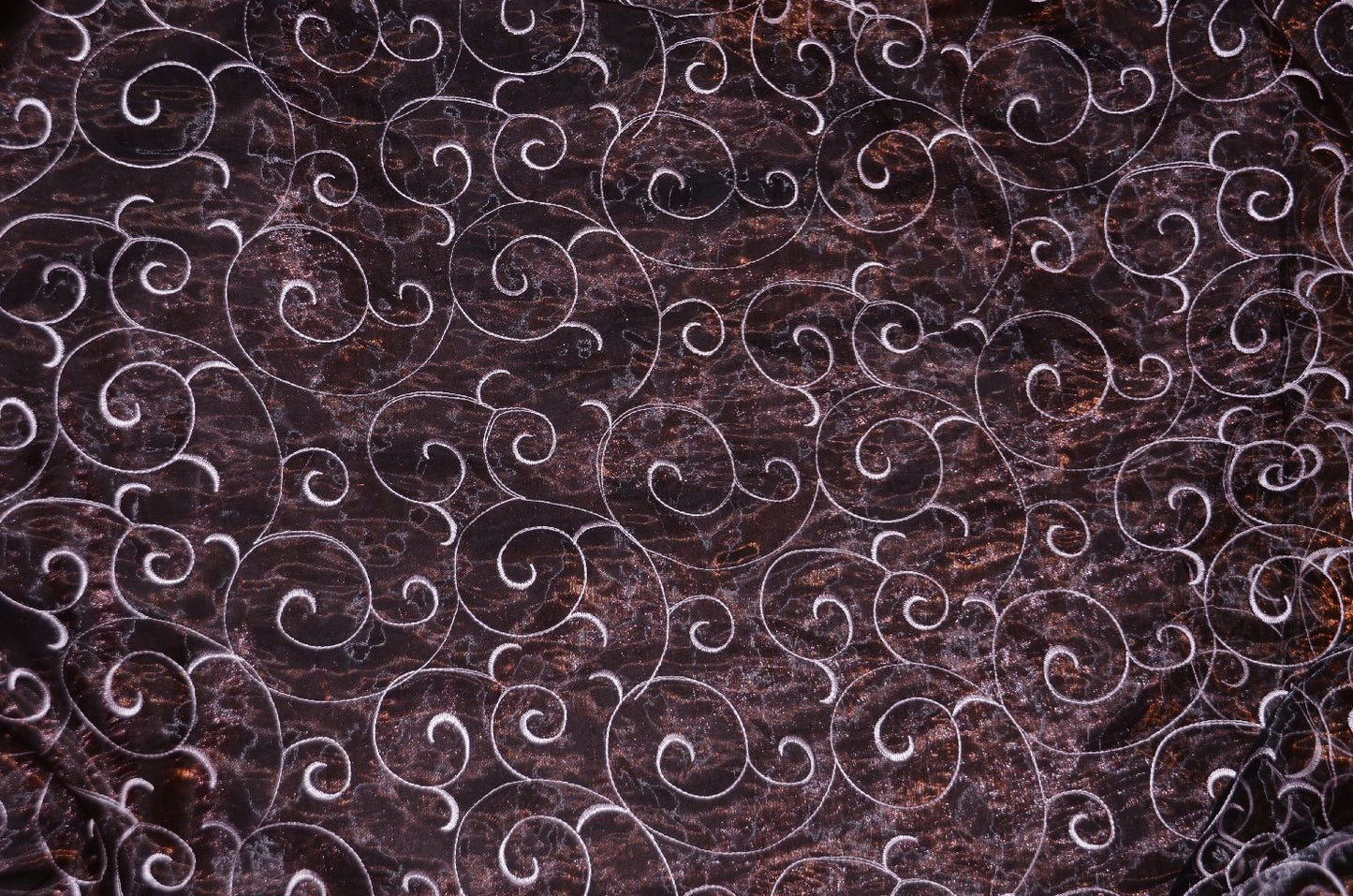 Swirl Organza Fabric by the Yard | Organza Embroidery Fabric | Multiple Colors |