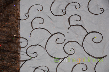 Ferial Organza Embroidery Fabric by the Yard | Sheer Organza Embroidery Fabric | 54" Wide |