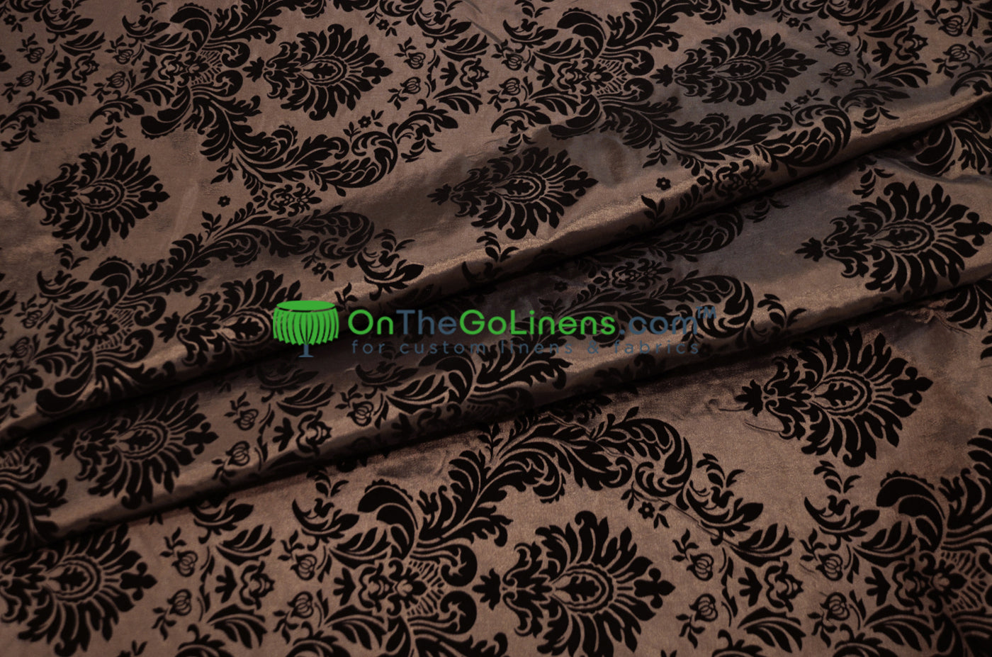 Damask Flocking Taffeta Fabric by the Yard | Flocking Velvet Damask Fabric | 60" wide |
