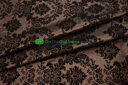 Damask Flocking Taffeta Fabric by the Yard | Flocking Velvet Damask Fabric | 60" wide |