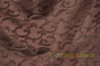Scarlet Brocade Fabric by the Yard | Damask Brocade Fabric | 60 Wide | White Ivory Brown |