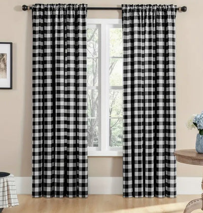 Buffalo Plaid Event Drapery Panels | Gingham Checkers Drapery |
