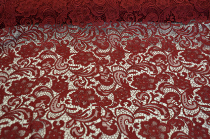 Guipure Lace Fabric by the Yard | Heavy Bridal Lace Fabric with Scallop Edges | 52" Wide | Multiple Colors |