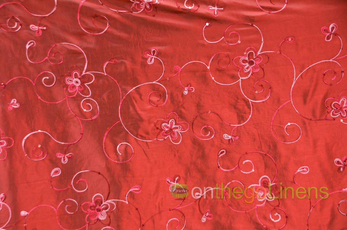 Aurora Taffeta Embroidery Fabrics | Flower Taffeta Embroidery with Sequins |