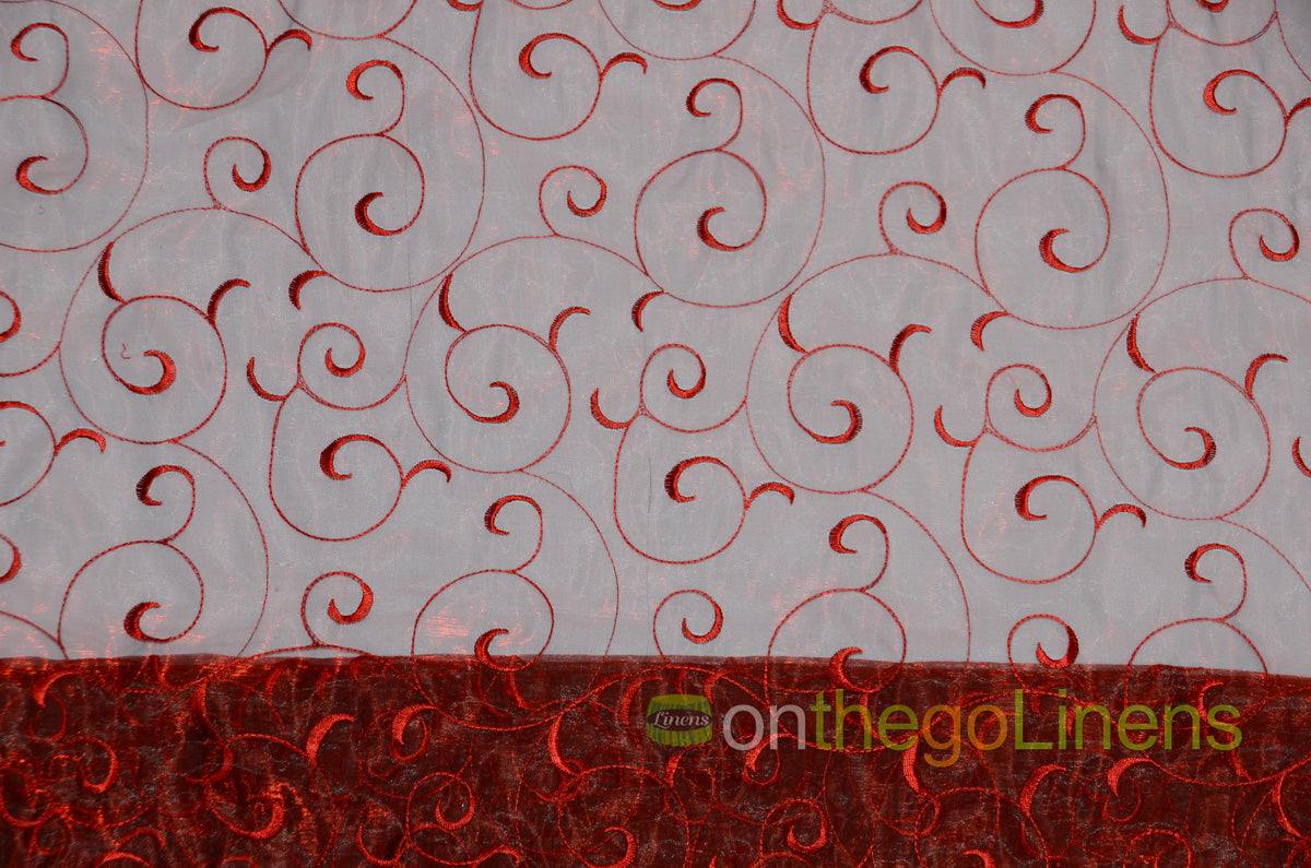 Swirl Organza Fabric by the Yard | Organza Embroidery Fabric | Multiple Colors |