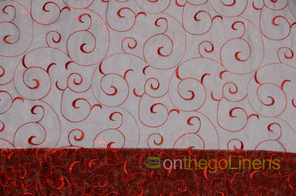 Swirl Organza Fabric by the Yard | Organza Embroidery Fabric | Multiple Colors |