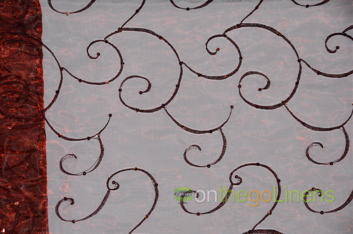 Ferial Organza Embroidery Fabric by the Yard | Sheer Organza Embroidery Fabric | 54" Wide |