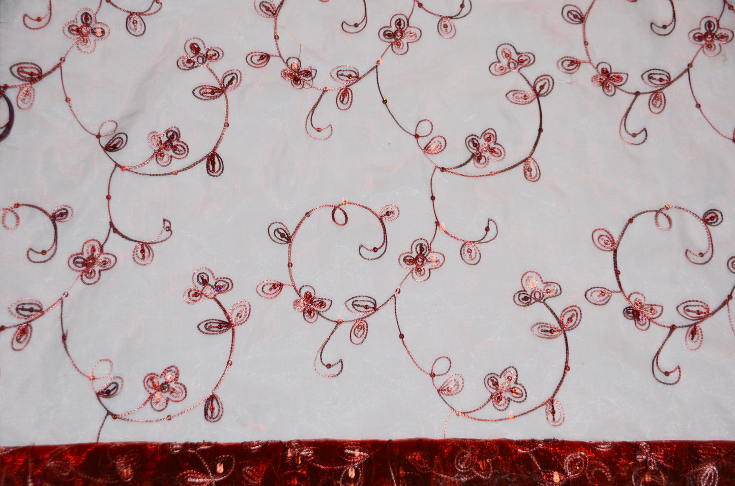 Dahlia Organza Embroidery Fabric by the Yard | 54" Wide | Multiple Colors |