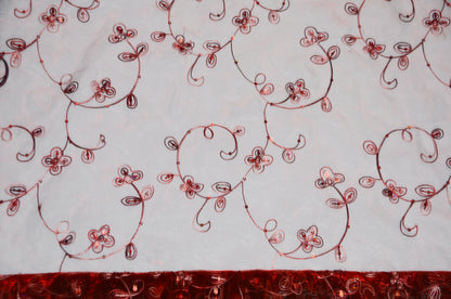 Dahlia Organza Embroidery Fabric by the Yard | 54" Wide | Multiple Colors |