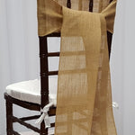 Natural Jute Burlap Chair Sash | All Natural Hessian Chair Sashes | Natural Color | 8x108 size |