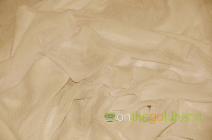 IFR Crush Sheer Voile Fabric by the Yard | 108" Wide | White Ivory Butter |