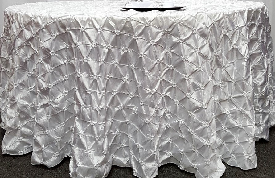 Pinwheel Button Taffeta Table Linens | Belly Button Tablecloths | Multiple Colors |