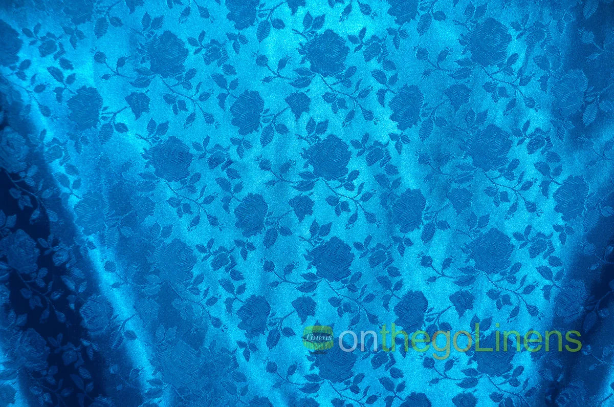Floral Jacquard Satin Fabric by the Yard | Isabella Floral Jacquard | 60 Wide | Rose Jacquard Satin Fabric |