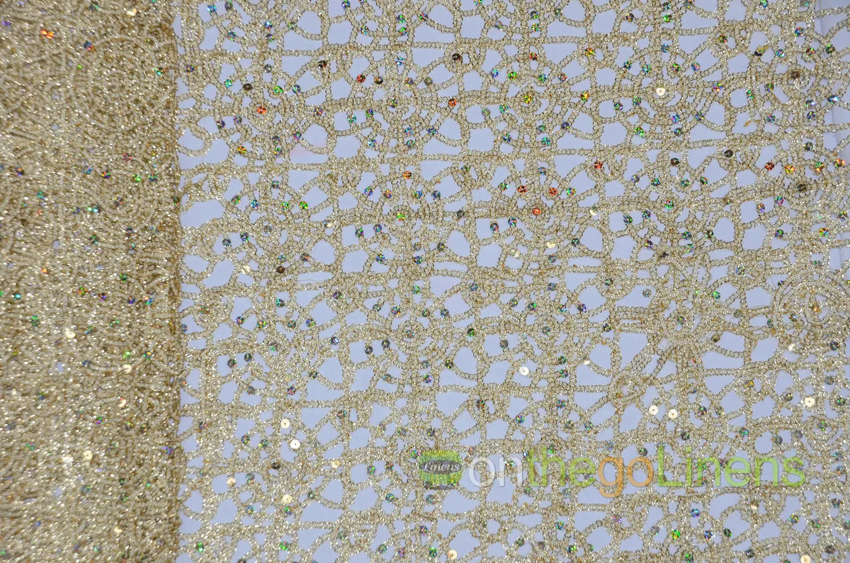 Chemical Lace Chain Embroidery Fabrics | Swirl Chain Lace Fabric by the Yard & Wholesale Bolt |