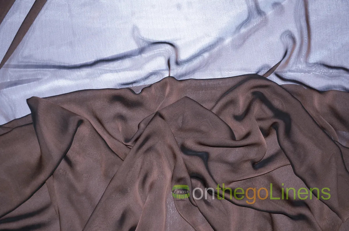 Brown Two Tone Chiffon