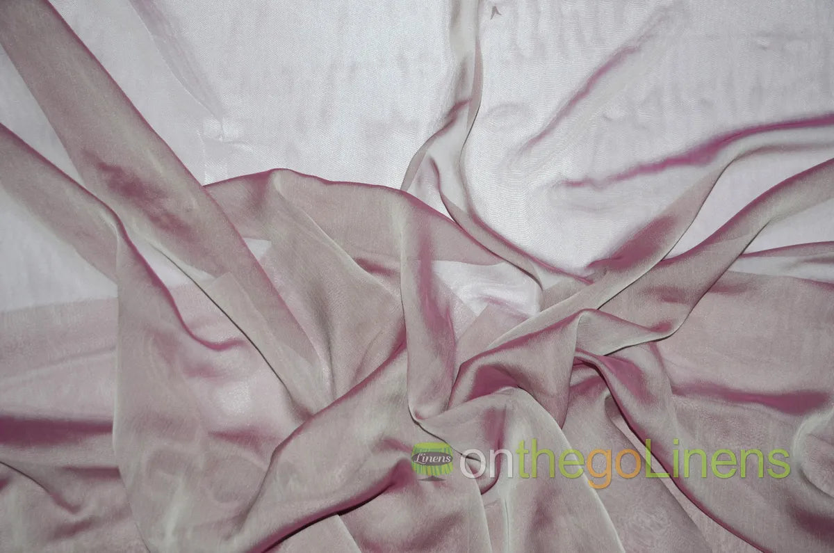 Khaki Fuchsia Two Tone Chiffon