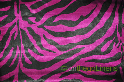 Zebra Print Charmeuse Satin Fabric | Silky Satin Zebra Print Fabric | 100% Polyester |