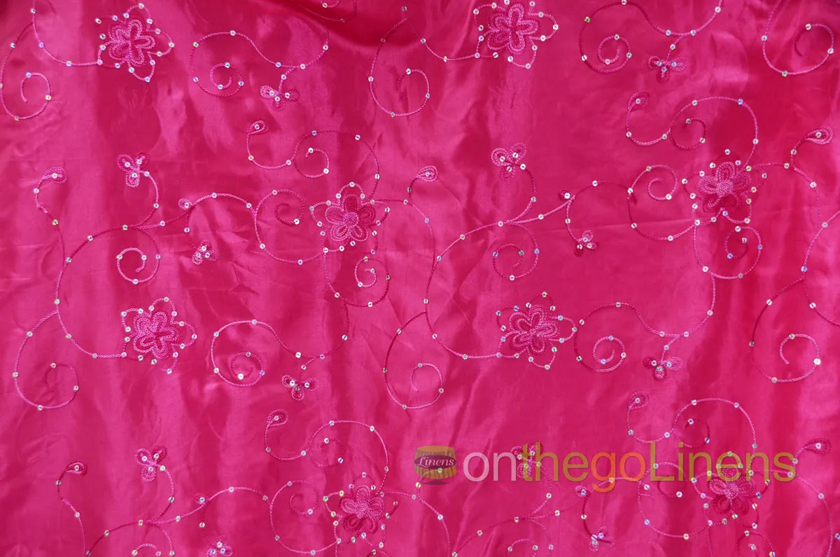 Aurora Taffeta Embroidery Fabrics | Flower Taffeta Embroidery with Sequins |