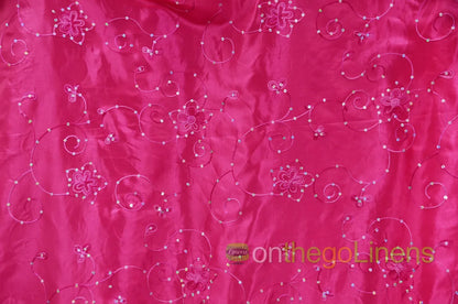 Aurora Taffeta Embroidery Fabrics | Flower Taffeta Embroidery with Sequins |