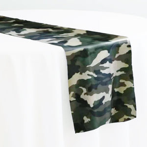 Army Camouflage Charmeuse Table Runners | Camouflage Table Runners | Multiple Colors |