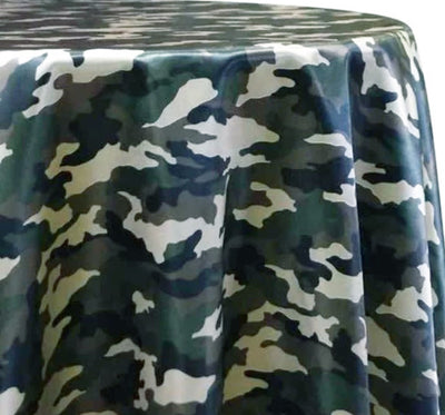 Army Camouflage Charmeuse Satin Tablecloths | Army Camouflage Tablecloths | Multiple Sizes |