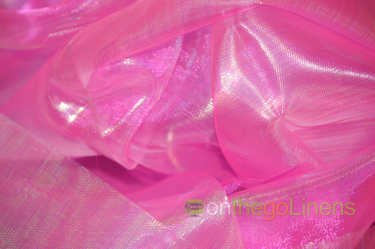 Iridescent Pearl Organza Fabric | Holographic Sheer Organza Fabric | 60" wide | Multiple Colors |