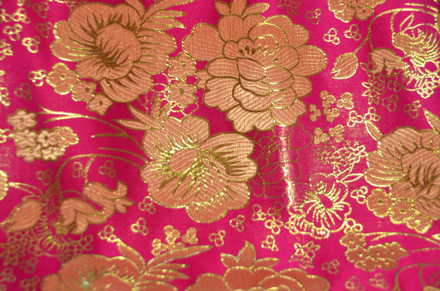Fuchsia  Metallic Brocade