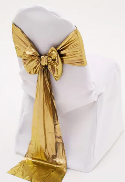 Tissue Lame Chair Sashes | 6 x 108 in Size | Metallic Lame Chair Sash | Multiple Colors |