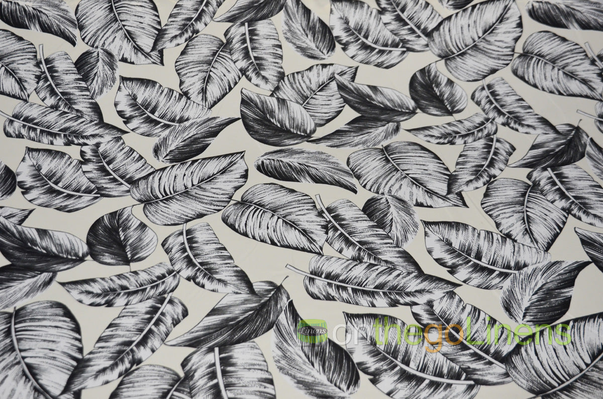 Bohemian Paradise Event Drapery Panels | 3 Colors | Satin Print | Tropical Banana Leaf |