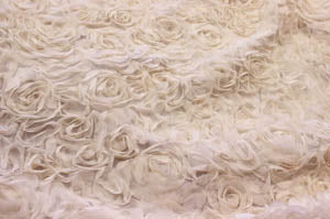 Sheer Rose Garden Fabric by the Yard | Soft Chiffon 3d Lace Fabric | 52" Wide | White, Ivory, Champagne, Blush |