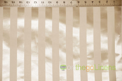 Bridal Satin 1" Tuxedo Stripe Table Linens, Overlays, Table Drapes and Banquets | Multiple Colors |