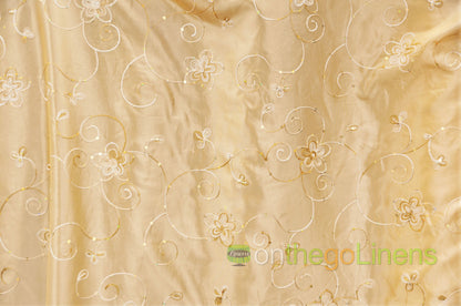 Aurora Taffeta Embroidery Fabrics | Flower Taffeta Embroidery with Sequins |