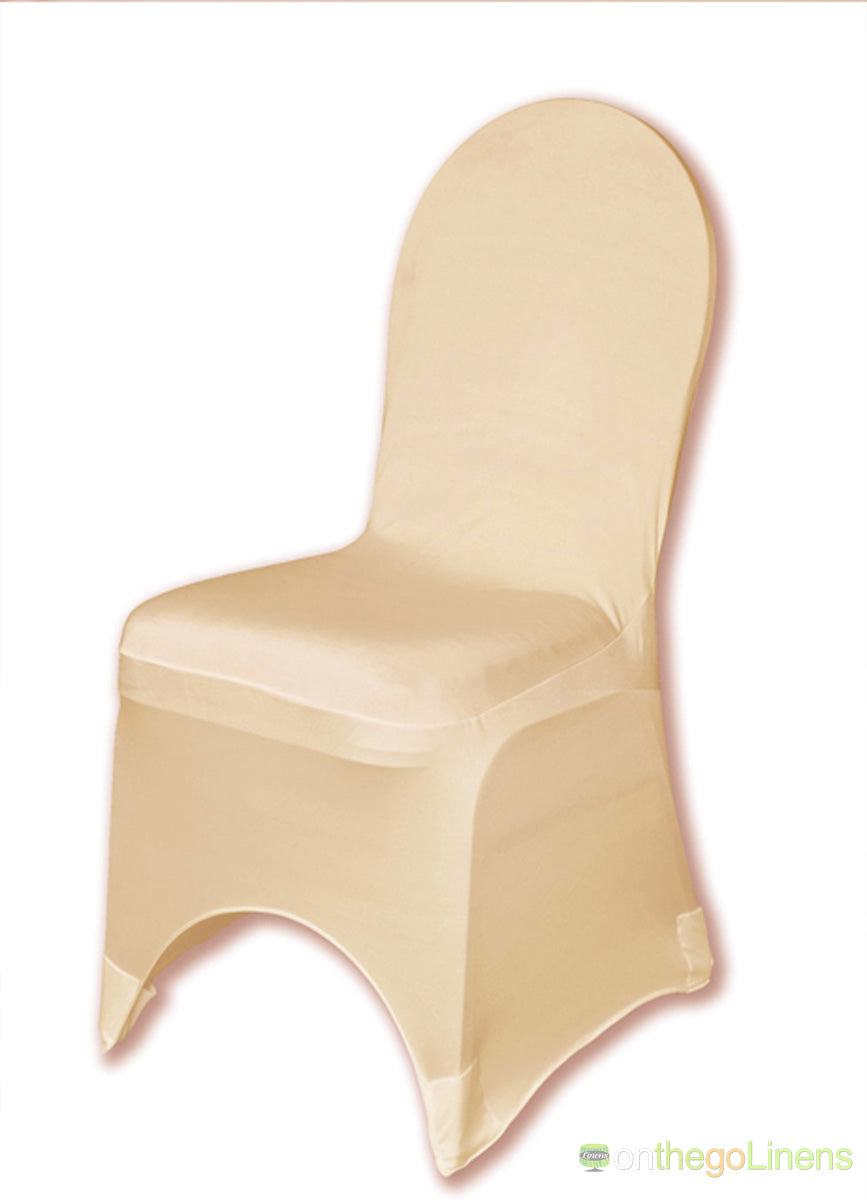 Spandex Chair Covers | White Ivory Champagne Gold Black | Strong Elastic Footing |