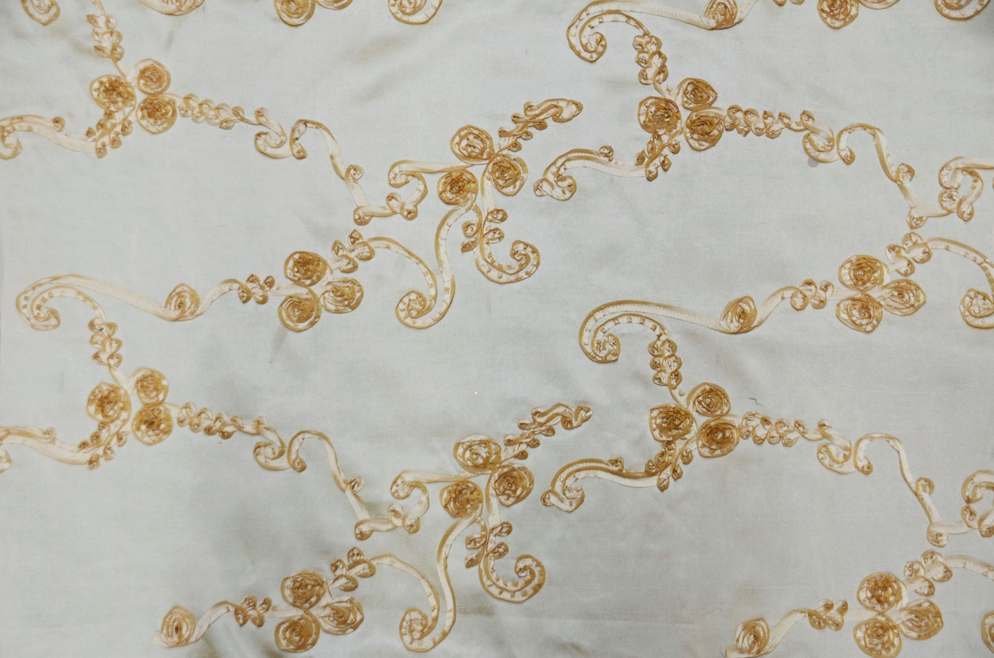 Ribbon Taffeta Fabric by the Yard | Taffeta Ribbon Embroidery Fabric | Multiple Colors |