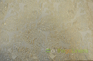Botanical Jacquard Fabric | Metallic Bubble Jacquard | Design 16975A | 54" Wide |