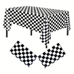 1" Checkers Lamour Satin | Tablecloth, Table Linens, Table Drapes, Overlays | Two Colors Available |