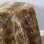 Cheetah Charmeuse Satin Tablecloth, Table Overlay, Table Drapes and Banquets