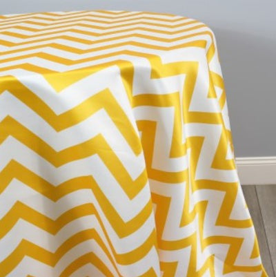 Lamour Satin Chevron Print Table Linens | Chevron Tablecloths | Multiple Colors |