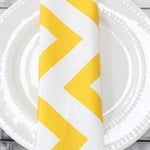 Lamour Satin Chevron Print Table Napkins and Chair Sashes | Chevron Print Napkins and Sashes | Multiple Colors |