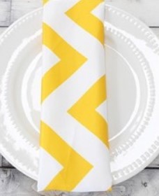 Lamour Satin Chevron Print Table Napkins and Chair Sashes | Chevron Print Napkins and Sashes | Multiple Colors |