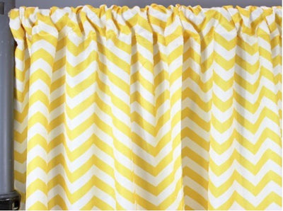 Lamour Satin Chevron Print Event Drapery Panels | Chevron Print Curtains | Multiple Colors |