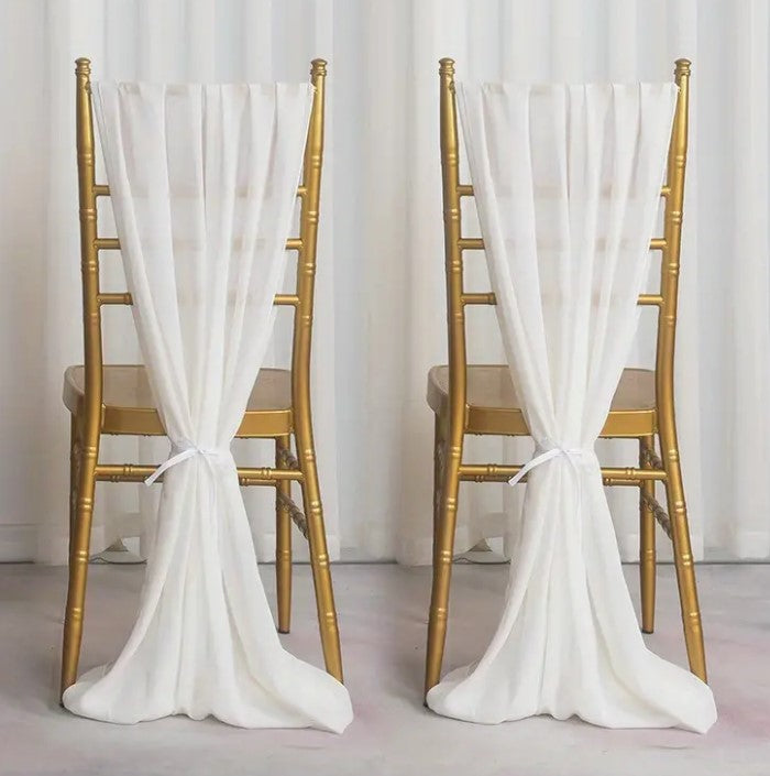 IFR Chiffon Fabric Chair Sashes size 28" x 120" | 100% Polyester Chiffon Chair Sash | Multiple Colors |