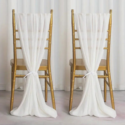 IFR Chiffon Fabric Chair Sashes size 28" x 120" | 100% Polyester Chiffon Chair Sash | Multiple Colors |